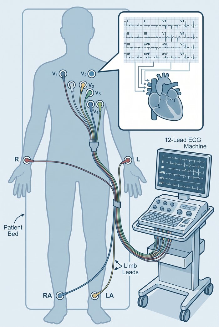Diagram of electrocardiogram